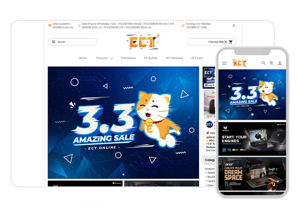 ECT Online merchant webstore