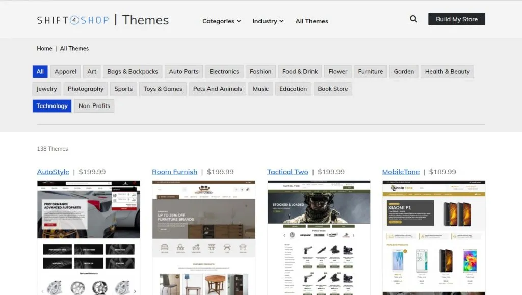 Shift4Shop website showcasing a professional ecommerce platform design.
