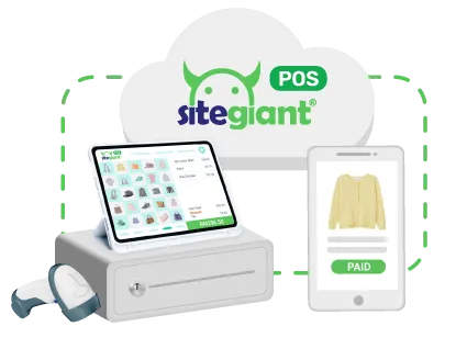 SiteGiant POS system interface displaying a user-friendly solution for managing transactions, inventory, and customer data.