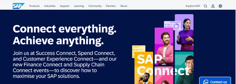 SAP warehouse management website banner