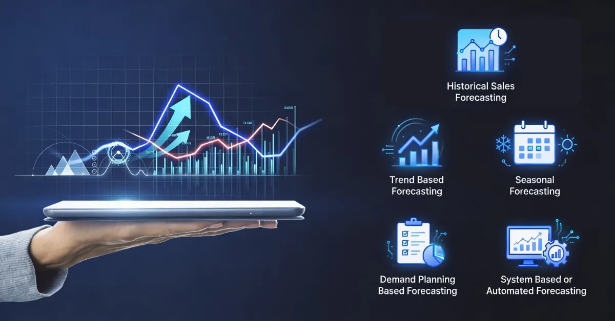 eCommerce business using different inventory forecasting methods to improve stock planning and demand forecasting accuracy.