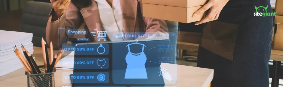 a business woman working home office online shopping concept